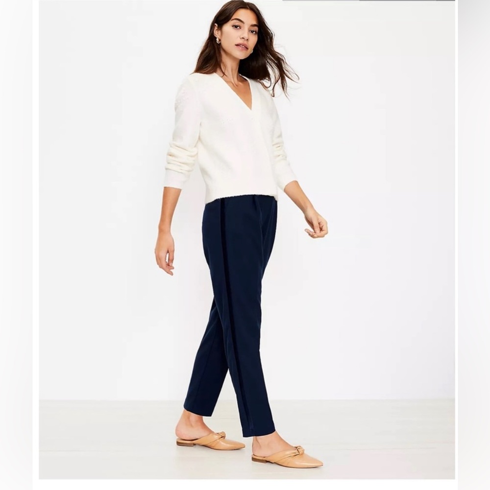 NWT Loft Pull On Slim Pants in Tuxedo Stripe
